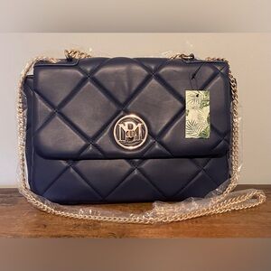 Badgley Mischka Quilted Messenger Bag in Navy